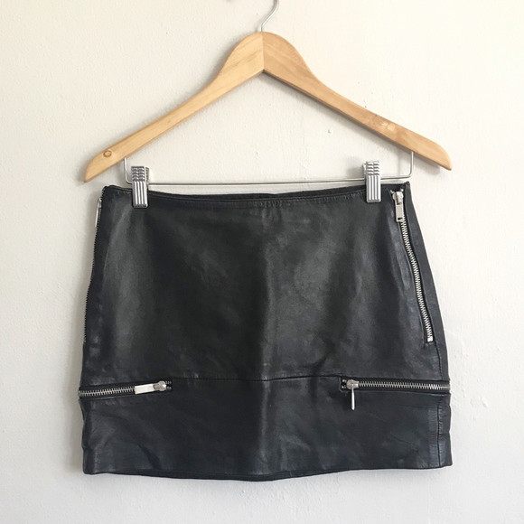 Zara Dresses & Skirts - 🏝3x$30🏝 ZARA Genuine Black Leather Skirt